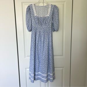 Floral Blue Maxi Dress